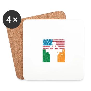 Irlandais par le sang Américain de naissance - Dessous de verre (lot de 4) - blanc - Devant