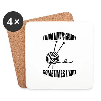 Knitting Seamstress Crochet Tailor Knitter - Coasters (set of 4) - white - Front