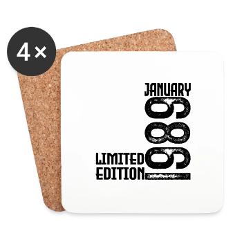 Januar 1989 Geschenk zum Jahrestag. Januar 1989. - Untersetzer (4er-Set) - Weiß - Vorne