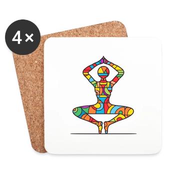 Yoga Woman - Untersetzer (4er-Set) - Weiß - Vorne