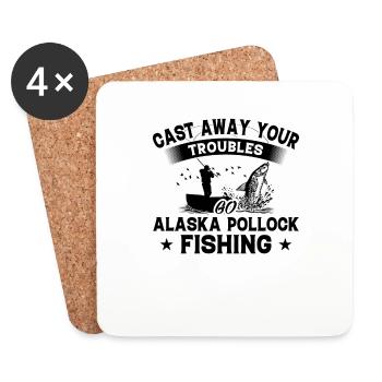 Wegwerfen - Fisch Alaska Pollock - Untersetzer (4er-Set) - Weiß - Vorne