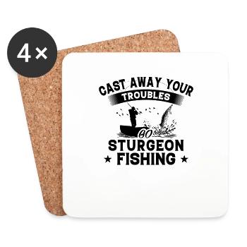 Pouring away - Fish sturgeon - Coasters (set of 4) - white - Front