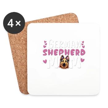 German Shepherd Mom - Untersetzer (4er-Set) - Weiß - Vorne