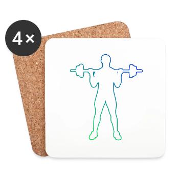 Fitness Endurance Training Strength Training Men - Coasters (set of 4) - white - Front