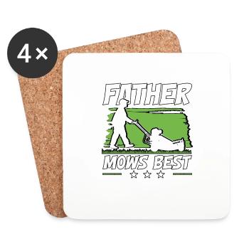 La meilleure tondeuse à gazon de Father Mow Course de tondeuses à gazon - Dessous de verre (lot de 4) - blanc - Devant