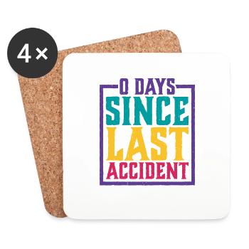 0 Days Since Last Accident 17 - Untersetzer (4er-Set) - Weiß - Vorne