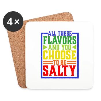 Toutes ces saveurs et vous choisissez d’être salé 8 - Dessous de verre (lot de 4) - blanc - Devant