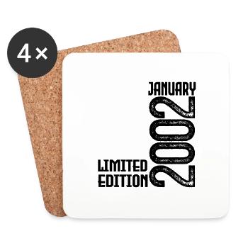 January 2002 Birthday Gift. January 2002. - Coasters (set of 4) - white - Front