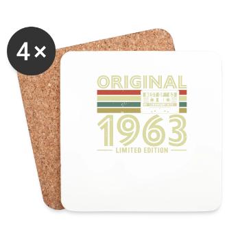60th Birthday Vintage Retro 1963 - Coasters (set of 4) - white - Front