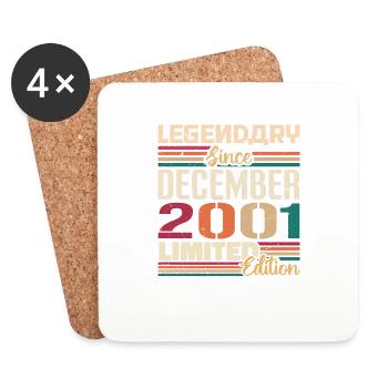 Legendary since December 2001 Vintage December 2001 - Coasters (set of 4) - white - Front