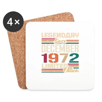 Legendary since December 1972 Vintage December 1972 - Coasters (set of 4) - white - Front