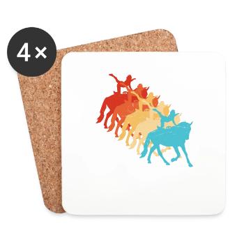 Acrobatics on horseback Body control - Coasters (set of 4) - white - Front