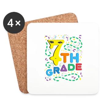 Gelbe Sieben - 7th Grade - Untersetzer (4er-Set) - Weiß - Vorne