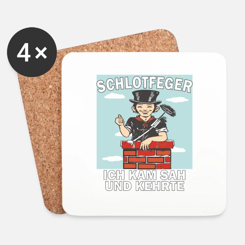 SCHLOTFEGER ICH KAM SAH UND KEHRTE - Untersetzer (4er-Set) - Weiß
