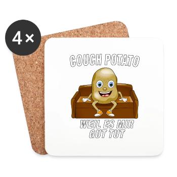 COUCH POTATO WEIL ES MIR GUT TUT - Untersetzer (4er-Set) - Weiß - Vorne