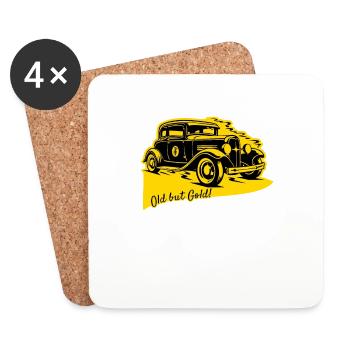 Altes, aber Gold: Vintage Limousine Auto - Untersetzer (4er-Set) - Weiß - Vorne