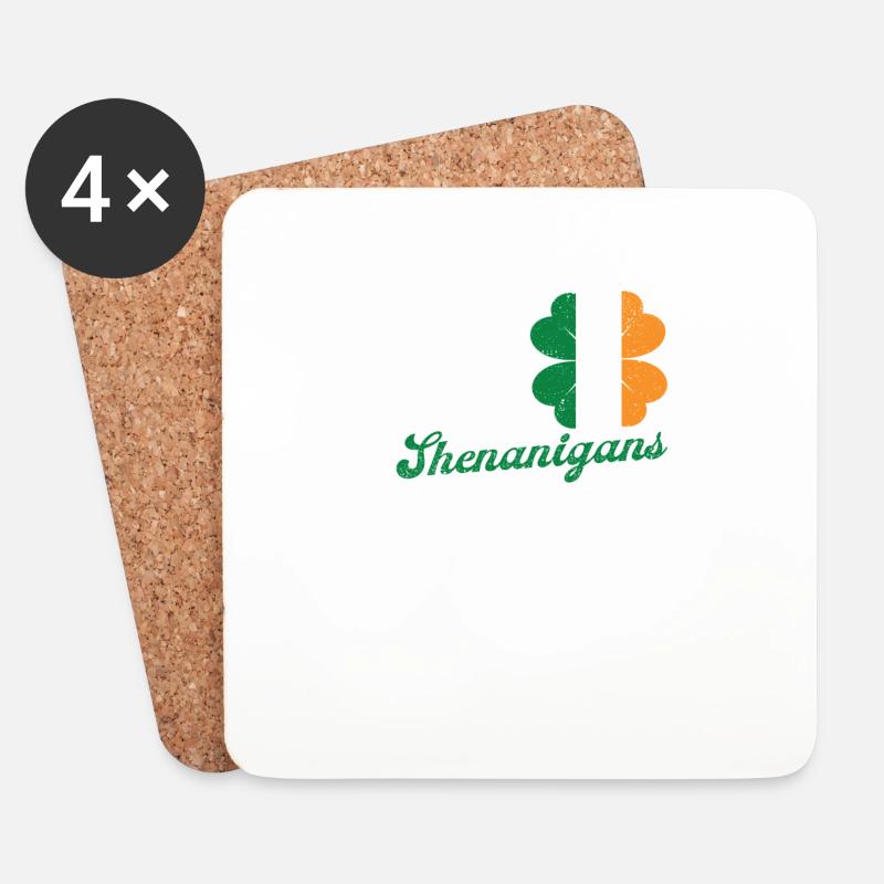 Zeit für ein paar Shenanigans Lustiges St. Patrick - Untersetzer (4er-Set) - Weiß