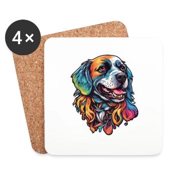 Dog / Animal / Pet / Paw / Furry Nose / Wauwau - Coasters (set of 4) - white - Front