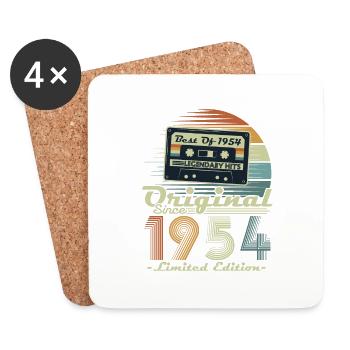 Original 1954 Vintage Retro Birthday Gift - Coasters (set of 4) - white - Front