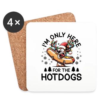 Hotdog-weihnachtsrentier - Untersetzer (4er-Set) - Weiß - Vorne