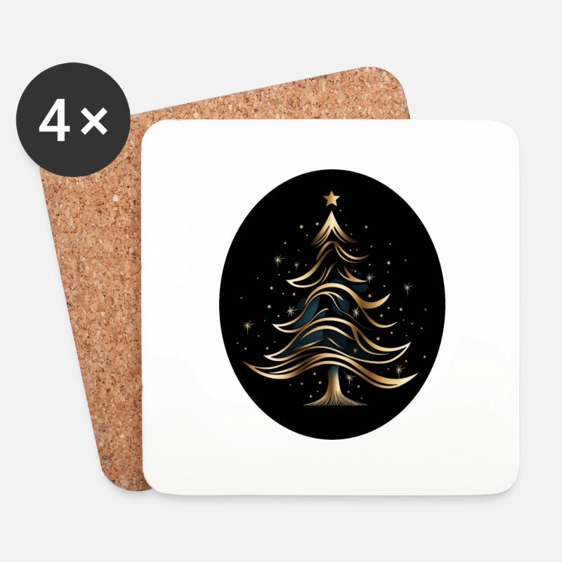 Magischer Weihnachtsbaum - Untersetzer (4er-Set) - Weiß