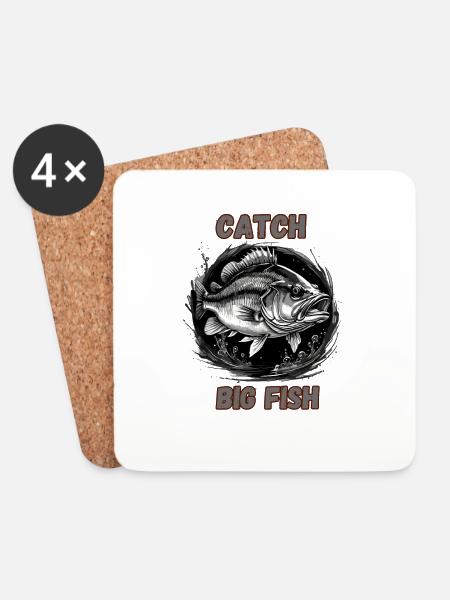 Große Fische fangen - Untersetzer (4er-Set) - Weiß