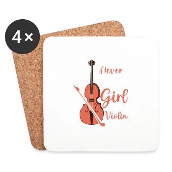 Never Underestimate A Girl With A Violin Violinist - Untersetzer (4er-Set) - Weiß - Vorne