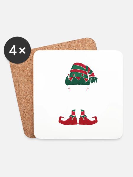 Joshua Elf Familie Passende Gruppe Weihnachten Mama - Untersetzer (4er-Set) - Weiß