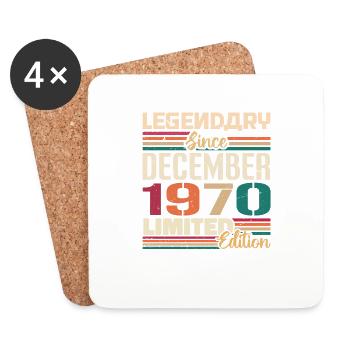 Legendary since December 1970 Vintage December 1970 - Coasters (set of 4) - white - Front