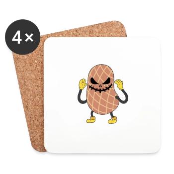 Peanuts Are Evil Awareness Nut Allergic - Coasters (set of 4) - white - Front