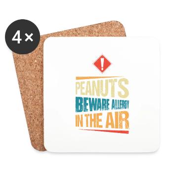 Peanuts Beware Allergy in The Air Awareness Nut Al - Coasters (set of 4) - white - Front