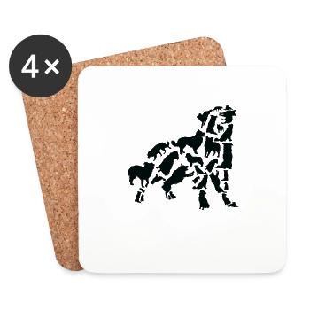 Australian Shepherd Dog Mama Beagle Papa - Untersetzer (4er-Set) - Weiß - Vorne