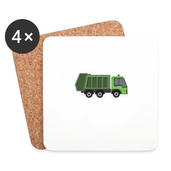 Müllwagen Liebe Müllabfuhr Kind Junge I Geschenk - Untersetzer (4er-Set) - Weiß - Vorne