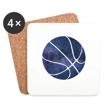 Espace de ballon de basket-ball - Dessous de verre (lot de 4) - blanc - Devant