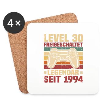 Level 30 freigeschaltet legendär seit 1994 - Untersetzer (4er-Set) - Weiß - Vorne