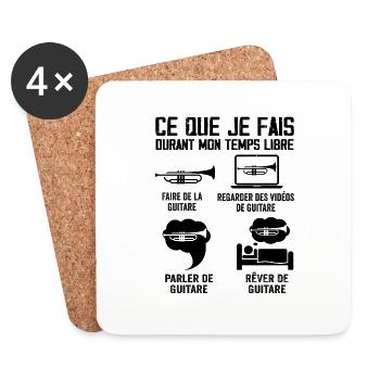 Ce que je fais durant mon temps libre saxophone - Dessous de verre (lot de 4) - blanc - Devant