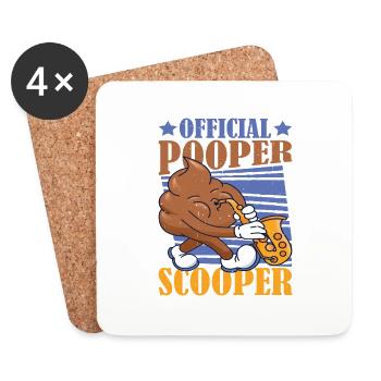 Official Pooper Scooper 39 - Untersetzer (4er-Set) - Weiß - Vorne