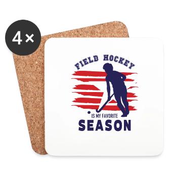 Feldhockey Ist Meine Lieblingssaison Hallenhockey - Untersetzer (4er-Set) - Weiß - Vorne