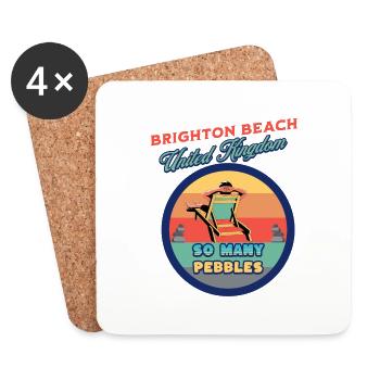 Brighton United Kingdom Beach Design - Coasters (set of 4) - white - Front