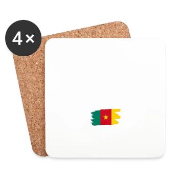 Bébés égaux meilleurs ont un papa Camerounais - Dessous de verre (lot de 4) - blanc - Devant