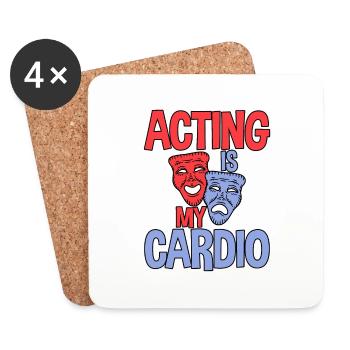 Acting Is My Cardio 2 - Untersetzer (4er-Set) - Weiß - Vorne