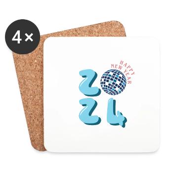 Happy new year 2024 - Untersetzer (4er-Set) - Weiß - Vorne