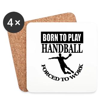 Jouer au handball handball ballon sport idée cadeau - Dessous de verre (lot de 4) - blanc - Devant
