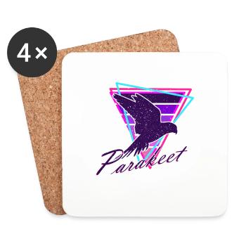 Papagei Sittich - Untersetzer (4er-Set) - Weiß - Vorne