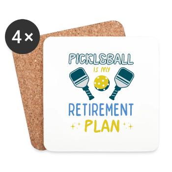 Pickleball ist mein Altersvorsorgeplan Aktiver Ruhestand - Untersetzer (4er-Set) - Weiß - Vorne