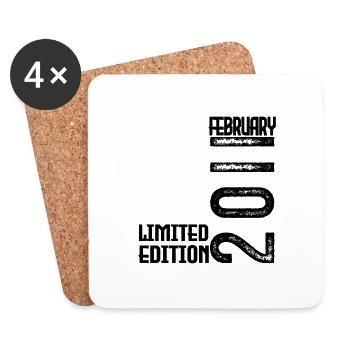 February 2011 Birthday Gift. February 2011. - Coasters (set of 4) - white - Front
