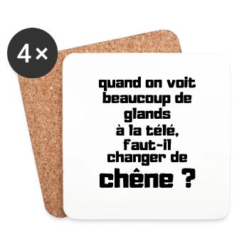 citation humoristique, cadeau homme, femme, humour - Dessous de verre (lot de 4) - blanc - Devant