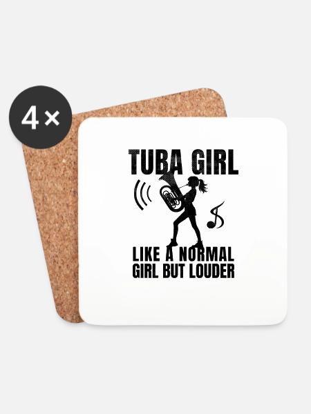 Tuba Girl Tuba Player Musician Geschenk - Untersetzer (4er-Set) - Weiß