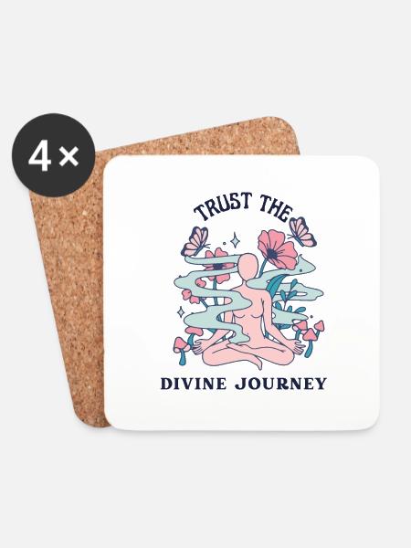law of attraction quote - Coasters (set of 4) - white