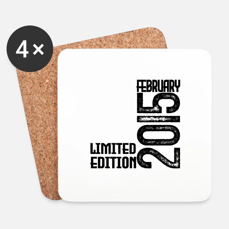 Februar 2015 Geburtstagsgeschenk. Februar 2015. - Untersetzer (4er-Set) - Weiß